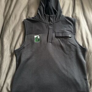 UA Gray Sleeveless Hoodie with Delbarton Logo